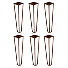 Kit 6 Pés de Metal 25 CM Hairpin Legs Rack e Puffs Bronze G41