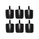 Kit 6 Pés Para Cama Box Baú JR Preto Altura 4cm Madeira Maciça