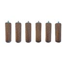 Kit 6 Pés Para Cama Box Madeira 12cm Cilíndrico Nogueira