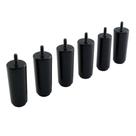Kit 6 Pés Para Cama Box Madeira 12cm Cilíndrico Preto Universal