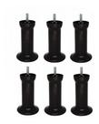 Kit 6 Pés Para Cama Box ou Baú Solteiro ou Queen Plástico Ultra Resistente Varian Preto 13cm Altura Kit 6 Pés Para Cama Box ou Baú Solteiro ou Queen Plástico Ultra Resistente Varian Preto 13cm Altura