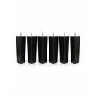 Kit 6 Pés Quadrados para Cama Box Madeira 25cm Preto