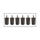 Kit 6 Pés Super Baixos Para Cama Box Madeira 6cm Nogueira
