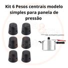 Kit 6 pesos centrais modelo comum para panela de pressão de 2,5- 20 litros PRETO