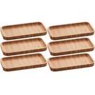 Kit 6 Petisqueiras Bandeja Bambu 20x10cm Lyor Hire Prato Sal