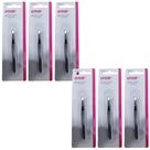 Kit 6 Pinça Design Sobrancelha Ponta Diagonal 673 - Enox