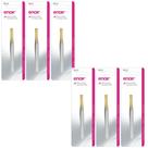Kit 6 Pinça Design Sobrancelha Ponta Dourada Reta 700 - Enox