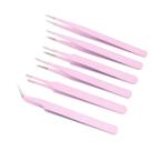 Kit 6 Pinças Anti Estática Artesanato Eletrônica ROSA