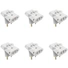 Kit 6 Pino Adaptador Benjamin T Branco 10A Bivolt Pro Kit 6 Pino Adaptador Benjamin T Branco 10A Bivolt Pro