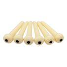 Kit 6 Pinos Violão Aço Folk Cor Creme KIT 6 Unidades Pino Encaixe Branco Pino Plástico Ponte Violão