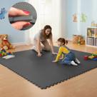 Kit 6 Placa EVA 50x50 10mm Tapete Tatame Manta Borracha Piso Emborrachado Academia Fitness Yoga Proteção Conforto Amortecimento Infantil Térmico.