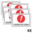 Kit 6 Placa Sinalização Portas Quadro de Força 19,5cmx14cm