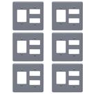 Kit 6 Placas 4x4 5 Módulos Cinza Separados Silentoque 8532