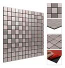Kit 6 Placas Adesivas Papel Parede Pastilha Inox Decoração
