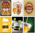Kit 6 Placas Decorativas Mdf 3Mm A4 (21X29,7Cm.) Bebidas 02