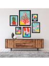 Kit 6 Placas Quadros Decorativos Paisagens Urbanas e Naturais Floral Plantas Botânico 60x70