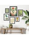 Kit 6 Placas Quadros Decorativos Paisagens Urbanas e Naturais Floral Plantas Botânico 60x70