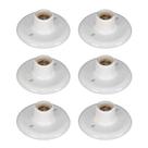 Kit 6 Plafonier Plafon Bocal Porcelana 100w E27 Branco OPL