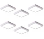 Kit 6 Plafons LED sobrepor quadrado 40X40cm, 36W 6500k, backstage LUMANTI