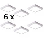 Kit 6 Plafons LED sobrepor quadrado 40X40cm, 36W 6500k, backstage LUMANTI