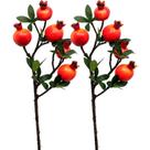 Kit 6 Plantas Fruta Romã Artificial Decoração Natal De 60cm