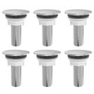 kit 6 Plug Tapa Furo Cromado Acabamento Redondo Torneira Balcão Parede Bidê Blukit 50mm