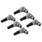 Kit 6 Plug XLR Fêmea 90º Metal Profissional Níquel MXT