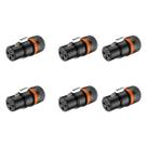 Kit 6 Plug XLR Fêmea Roxtone Rotativo Low Profile Rack LX3