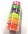 Kit 6 Pó Neon Em Torre Para Decoração De Unha Maquiagem