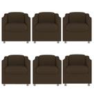Kit 6 Poltrona Bia Decorativa Reforçada Recepção Clínica Salão Sala de Estar Suede