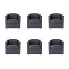 Kit 6 Poltronas Bia Decorativa Reforçada Recepção Clinica Salão Sala De Estar material sintético Kit 6 Poltronas Bia Decorativa Reforçada Recepção Clinica Salão Sala De Estar material sintético