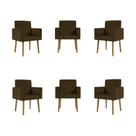 Kit 6 Poltronas Decorativa Cadeira Escritório Recepção material sintético