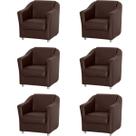 Kit 6 Poltronas Decorativa Reforçada Recepção Clinica Salão material sintético Kit 6 Poltronas Decorativa Reforçada Recepção Clinica Salão material sintético