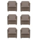 Kit 6 Poltronas Decorativa Reforçada Recepção Clinica Salão Suede Kit 6 Poltronas Decorativa Reforçada Recepção Clinica Salão Suede