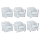 Kit 6 Poltronas Decorativa Tilla Matérial Sintético Branco - TWdecora Kit 6 Poltronas Decorativa Tilla Matérial Sintético Branco - TWdecora