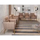 Kit 6 Poltronas Decorativas Escritório Sala Recepção Larah Suede Bege Kit 6 Poltronas Decorativas Escritório Sala Recepção Larah Suede Bege