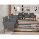 Kit 6 Poltronas Decorativas Escritório Sala Recepção LUX Suede Cinza Kit 6 Poltronas Decorativas Escritório Sala Recepção LUX Suede Cinza