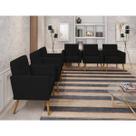 Kit 6 Poltronas Decorativas Escritório Sala Recepção LUX Suede Preto Kit 6 Poltronas Decorativas Escritório Sala Recepção LUX Suede Preto