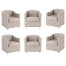 Kit 6 Poltronas Decorativas para Recepção Clinica Médica
