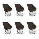 Kit 6 Poltronas Luxo Alana Suede Base Luxo Preto - Pallazio