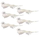 Kit 6 Pombas Branca Natal Plumas e Lantejoulas 12cm com Presilha - Magizi Kit 6 Pombas Branca Natal Plumas e Lantejoulas 12cm com Presilha - Magizi
