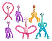 kit 6 pop it girafa girafinha brinquedo infantil lembrancinha sensorial estica todo pop tubo