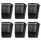 Kit 6 Porta Canetas Lápis Escritório Aramado Quadrado Preto Kit 6 Porta Canetas Lápis Escritório Aramado Quadrado Preto