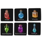 Kit 6 Porta Copos Poções RPG Cozinha Criativa Geek Kit 6 Porta Copos Poções RPG Cozinha Criativa Geek