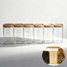Kit 6 Porta Mantimentos 2,1L em Vidro Hermético com Tampa de Bambu Empilháveis Kit 6 Porta Mantimentos 2,1L em Vidro Hermético com Tampa de Bambu Empilháveis