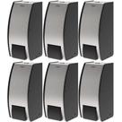 Kit 6 Porta para Sabonete Espuma de Parede Brinox Inox 800ml Acabamento Escovado