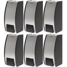 Kit 6 Porta para Sabonete Espuma de Parede Brinox Inox 800ml Acabamento Escovado