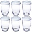 Kit 6 Porta Queijo Farinha Temperos 350ml Farinheiro Branco Ou Buffet Restaurante Plástico com Tampa