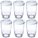 Kit 6 Porta Queijo Farinha Temperos 350ml Farinheiro Branco Ou Buffet Restaurante Plástico com Tampa