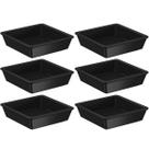 Kit 6 Porta Shoyu 50ml Molheira Sushi Preta Pote Quadrado Nozoki Uno Coza Plástico